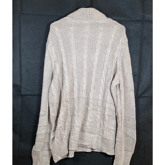 Express Womens Sweater Brown Cable Knitted Mock Neck Long Sleeve Tunic Large - Picture 10 of 12